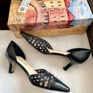 Bella Vita Black Cutout Heels